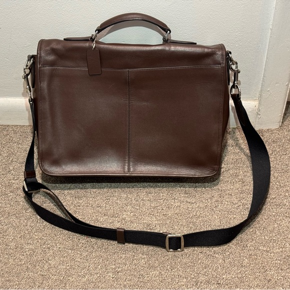 COACH Leather Messenger Bag Briefcase Brown EUC - Picture 2 of 5